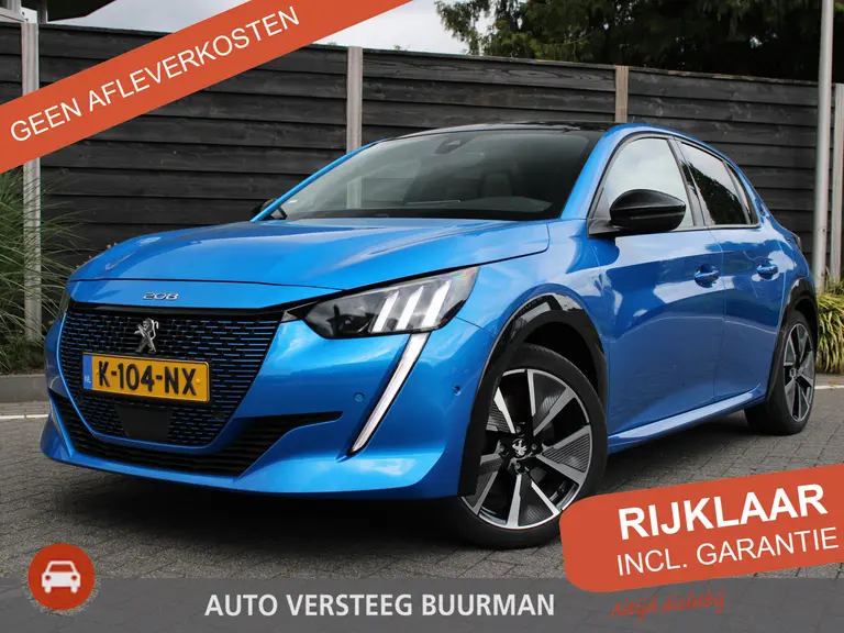 Peugeot e-208 GT Pack 50 kWh 136PK Navigatie, Alcantara Leder, Achteruitrijcamera, Keyless, Panoramadak, Parkeersensoren Voor & Achter afbeelding 1