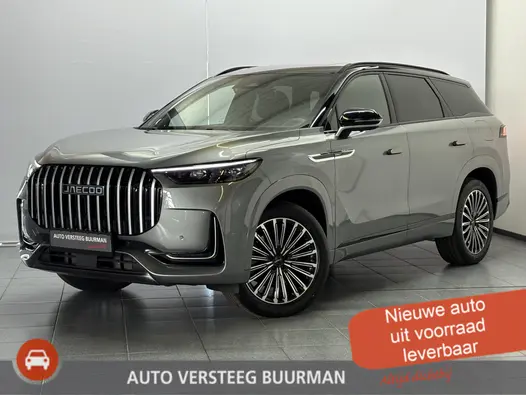 Jaecoo 8 1.5 SHS-P PHEV Exclusive 7 persoons, Automaat, Luxe Lederen Bekleding, Stoelverw./Ventilatie, HUD, elektr. Achterklep, Dodehoek detectie, 1000KM Actieradius