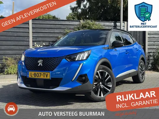 Peugeot e-2008 GT Pack 50 kWh 136PK Automaat Inclusief batterijtest, Navigatie, Achteruitrijcamera, Keyless, Panoramadak, Alcantara, Stoelverwarming