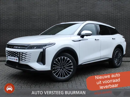 Omoda 9 SHS 1.5T-GDi SHS-P Premium PHEV 145km range elektrisch, mooie lederen bekleding, Elek.schuif/kanteldak, 360 Camera, 1.500 kg trekgewicht