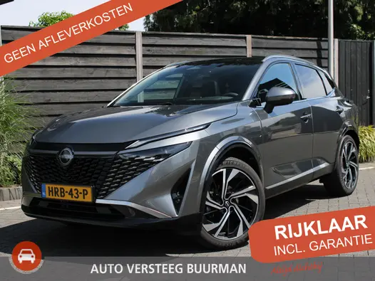 Nissan QASHQAI Tekna Plus 1.3 MHEV 158PK Xtronic Automaat Navigatie, Rondomzichtcamera, Keyless, Stoel, Stuur en Voorruitverwarming, Massage, Elektrische Klep, Leder-Alcantara