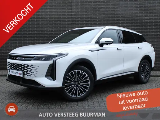 Omoda 9 SHS 1.5T-GDi SHS-P Premium 5p PHEV 145km range elektrisch, mooie lederen bekleding, Elek.schuif/kanteldak, 360 Camera, 1.500 kg trekgewicht