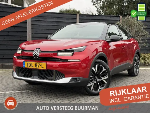 Citroën ë-C4 Business 54 kWh 156pk Extended Range Automaat Incl. Batterijtest, Navigatie, Achteruitrijcamera, Parkeersensoren, Keyless, Stoelverwarming