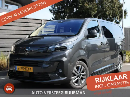 Peugeot Expert 2.0 BlueHDi 180PK S&S L3 DubbelCabine/DC Automaat Navigatie, Achteruitrijcamera, Keyless, Stoel & Stuurverwarming, Massage, Apple Carplay, Android Auto